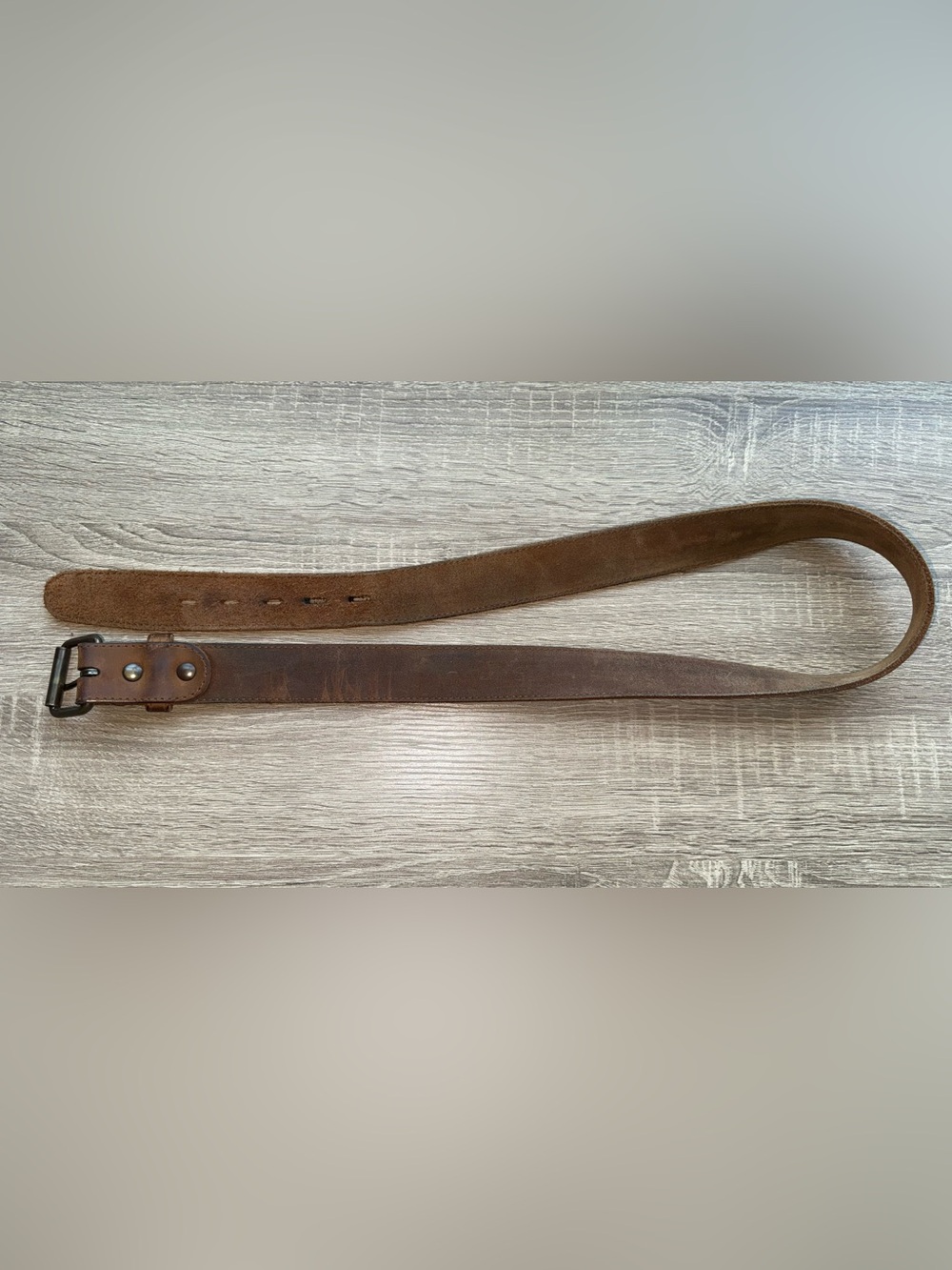 Origin USA Raw Edge Whiskey Brown Full-Grain Leather Belt - Picture 6 of 7